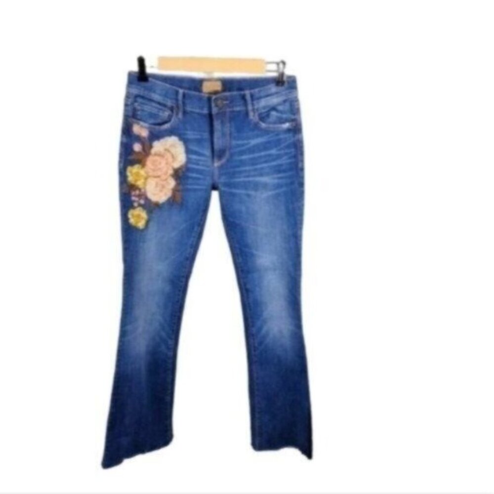 Driftwood Eva Floral Forget Me Not Flare Jeans Blue Size 27X31